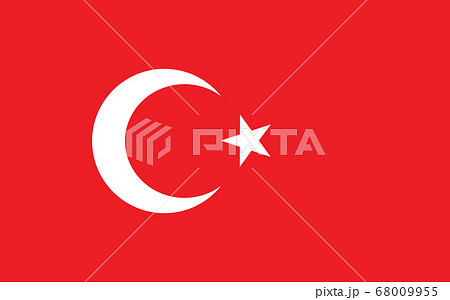 Turkey flag vector graphic. Rectangle Turkish flag 68009955