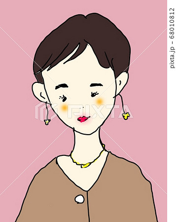 お洒落な40代の女性のイラスト素材