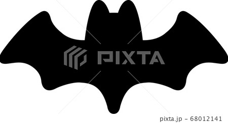 シンプルなコウモリのシルエットのイラスト素材 68012141 Pixta