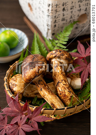 Matsutake mushrooms in a basket - Stock Photo [68013701] - PIXTA