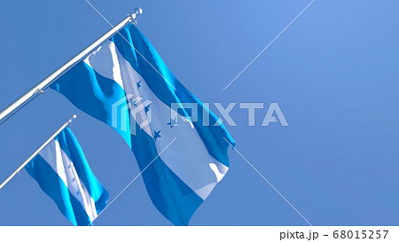 3D rendering of the national flag of Honduras waving in the wind 3D rendering of the national flag of Honduras waving in the wind 68015257