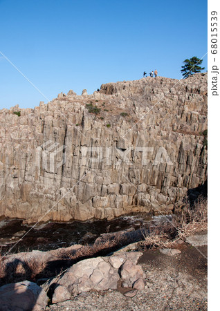 Tojinbo cliffs with blue sky on sunny day. Fukui, 68015539