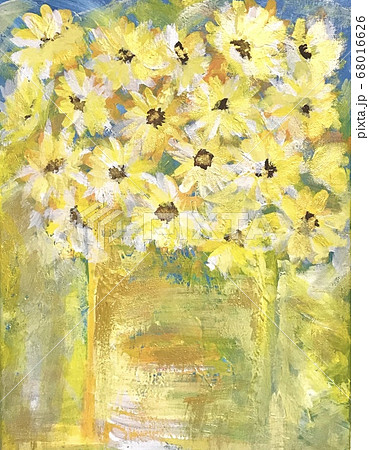 黄色いアートな抽象的な花 黄色いアートな抽象的な花 68016626