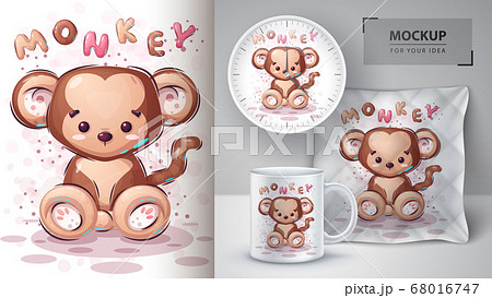 Cute monkey poster and merchandising. 68016747