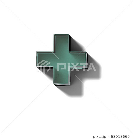 リアルなガラスのブロックのプラス記号 68018666