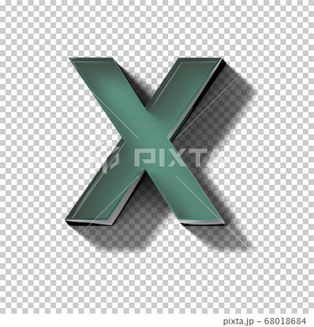 Realistic glass block X - Stock Illustration [68018684] - PIXTA