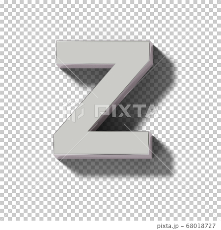 Z of realistic silver letter block 68018727