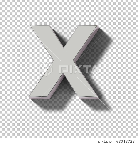 Realistic silver letter block x - Stock Illustration [68018728] - PIXTA