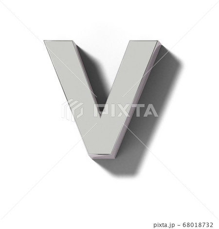 リアルなシルバーの文字ブロックのV 68018732