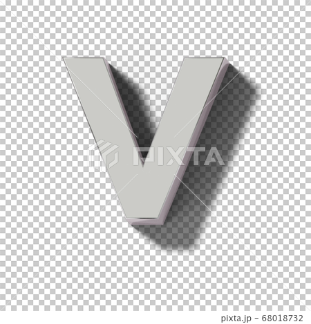 リアルなシルバーの文字ブロックのV 68018732
