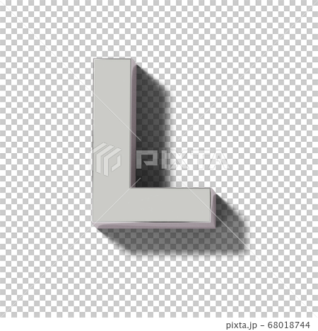 L of realistic silver letter block L of realistic silver letter block 68018744