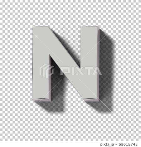 N of realistic silver letter block N of realistic silver letter block 68018748