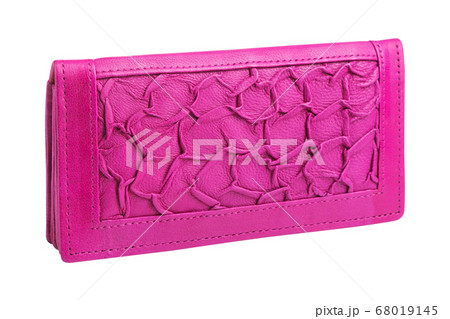 Pink women's leather wallet, original design, on a Pink women's leather wallet, original design, on a 68019145