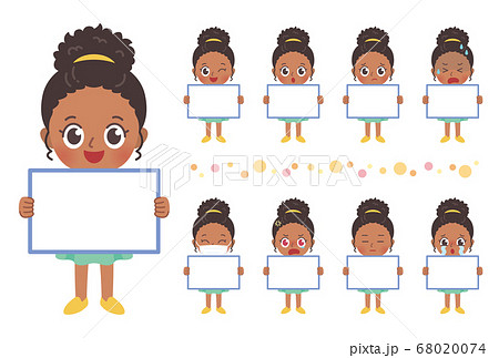 ボードを持つ女の子 全身 イラストのイラスト素材