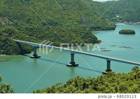 夕立受山展望公園から見た片上大橋 68020113