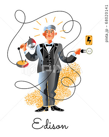 Edison great discoverer holding lamp and plug 68020141