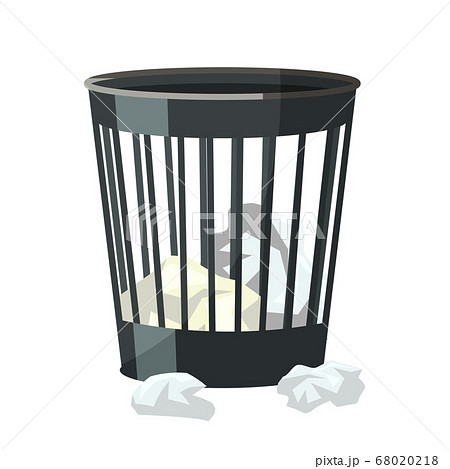 Plastic bin with crumpled paper sheets inside, out Plastic bin with crumpled paper sheets inside, out 68020218