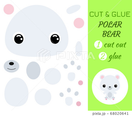 Cut and glue baby sitting polar bear. Educational 68020641