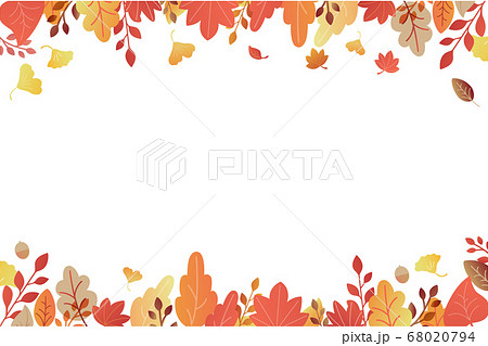 秋の紅葉フレーム素材 秋の紅葉フレーム素材 68020794