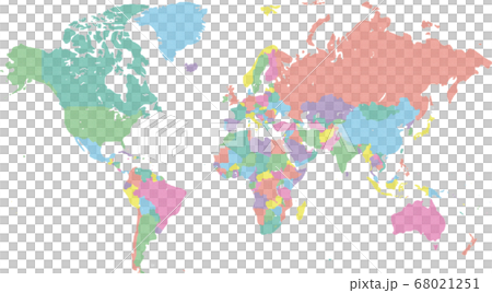 World map of colorful dots 68021251