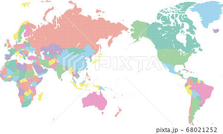 カラフルなドットの世界地図のイラスト素材