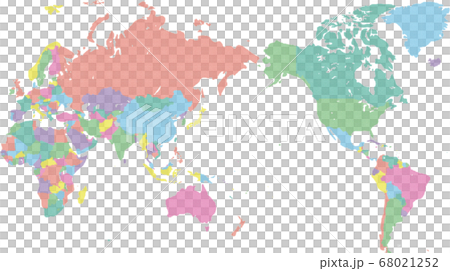 World map of colorful dots 68021252