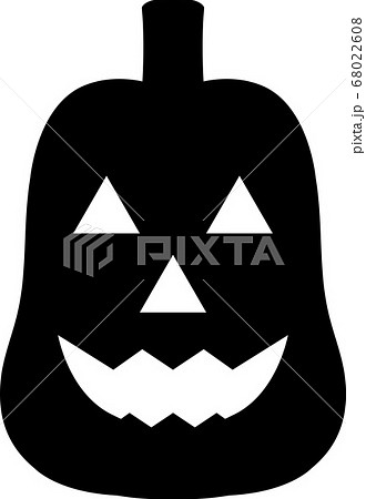 ハロウィンの縦長かぼちゃのシルエットのイラスト素材