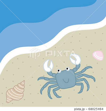 砂浜のカニと貝のイラスト素材 [68025464] - PIXTA
