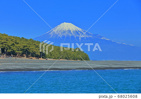 静岡県 富士山と三保の松原の写真素材