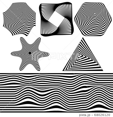 Set of Abstract optical art elements for concept 68026120