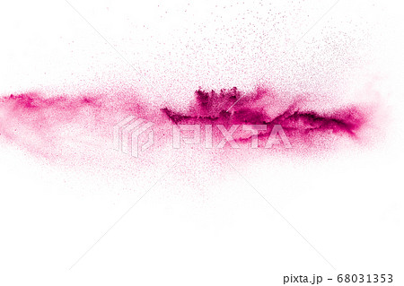 Pink particles splatter on white background. 68031353