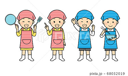 食事と料理と子どものイラスト素材