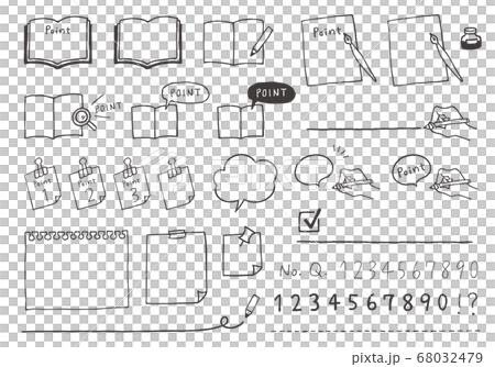 見出しアイコンと数字素材 手描き 見出しアイコンと数字素材 手描き 68032479