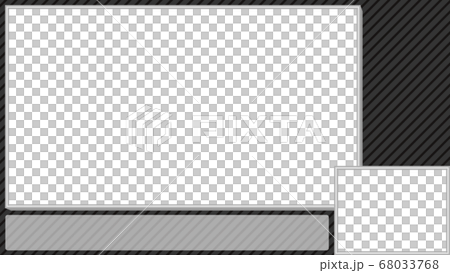 シンプルストライプの画面枠 黒 ゲーム実況 配信用のイラスト素材