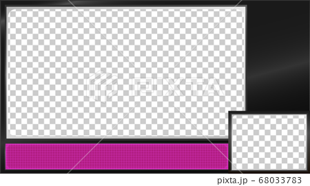 電光掲示板風の画面枠 ピンク ゲーム実況 配信用のイラスト素材