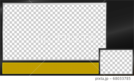 電光掲示板風の画面枠 黄色 ゲーム実況 配信用のイラスト素材