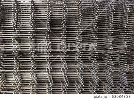 stack of reinforcement mesh folded on each other view from the side stack of reinforcement mesh folded on each other view from the side 68034358