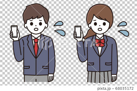 男學生女學生智能手機圖 男學生女學生智能手機圖 68035172