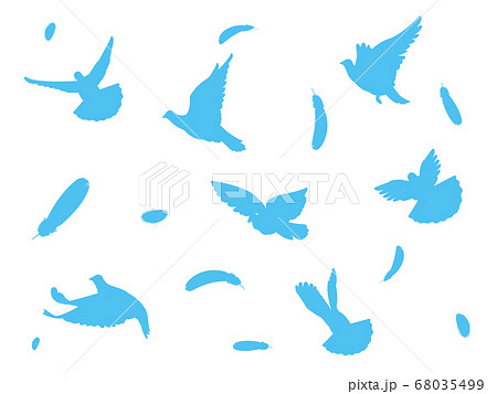 Okepict178m 70以上 青い鳥 羽ばたく 鳥 イラスト 卒業