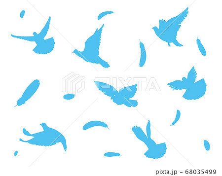 Blue Bird Silhouette Material Stock Illustration