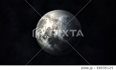 Dark Gray Realistic Image Of The Moon In Space のイラスト素材