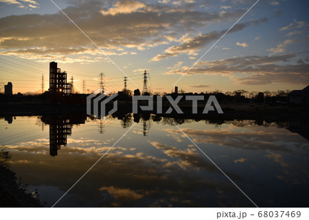 落合公園での初日の出　 68037469