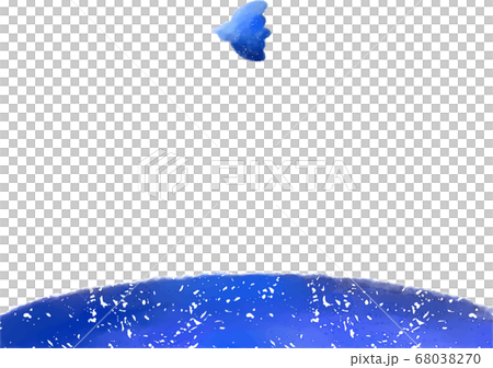 幸せの青い鳥の水彩手書きイラスト 68038270