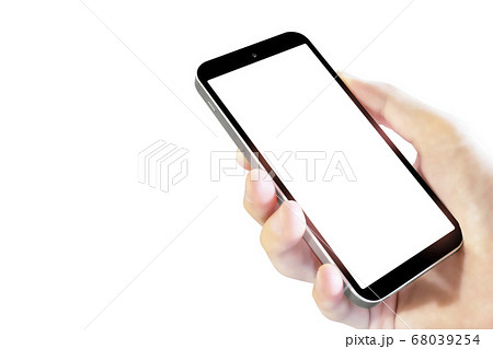 左向きスマートフォン 画面空欄 白背景 5750 68039254