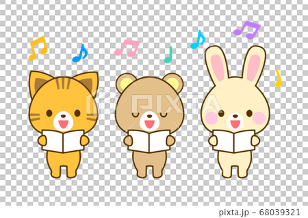合唱する動物のイラスト 合唱する動物のイラスト 68039321