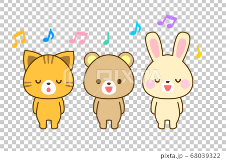 合唱する動物のイラスト 68039322