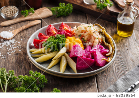 Assorted marinated pickles set appetizer 68039864