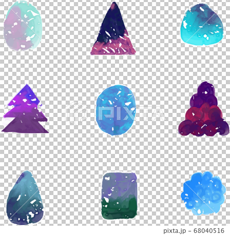 Watercolor hand drawn illustration of tree silhouette Watercolor hand drawn illustration of tree silhouette 68040516