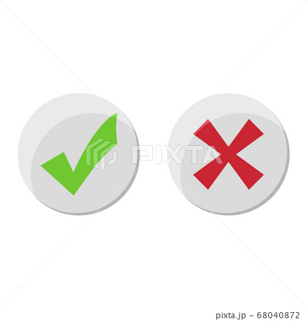 Tick and cross icon, yes and no badge 68040872