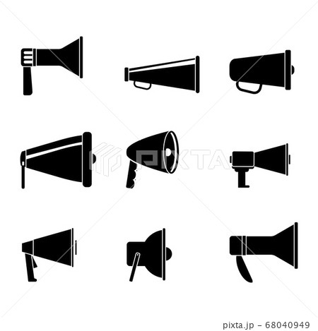 Set of loudspeaker black white. Collection 68040949